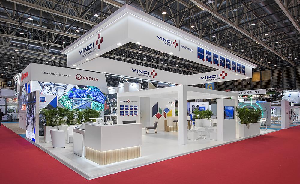 réalisation d'un stand traditionnel pour Vinci sur le salon Pollutec